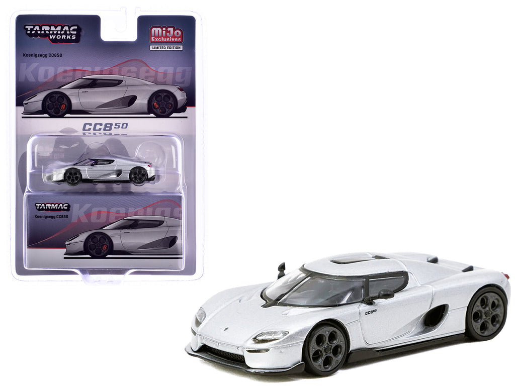Koenigsegg CC850 Silver Metallic 'Global64' Series 1/64 Diecast Model by Tarmac Works