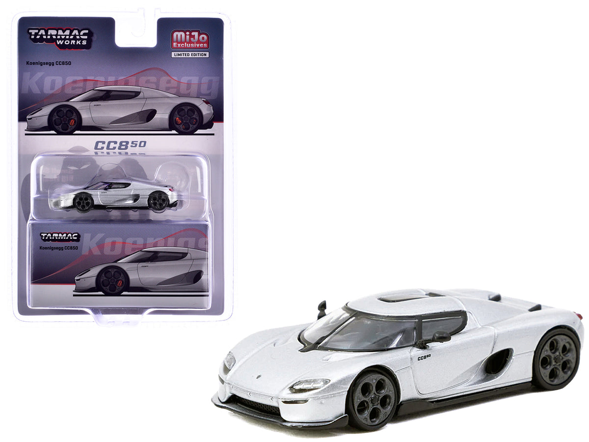 Koenigsegg CC850 Silver Metallic 'Global64' Series 1/64 Diecast Model by Tarmac Works