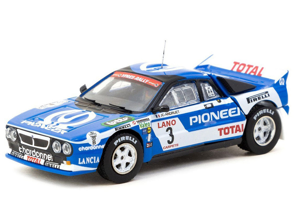 Lancia 037 Rally #3 Jean-Claude Andruet - Francoise Sappey 2nd Place 'Ypres 24 Hours Rally' (1983) 'Hobby64+' Series 1/64 Diecast Model Car by Tarmac Works