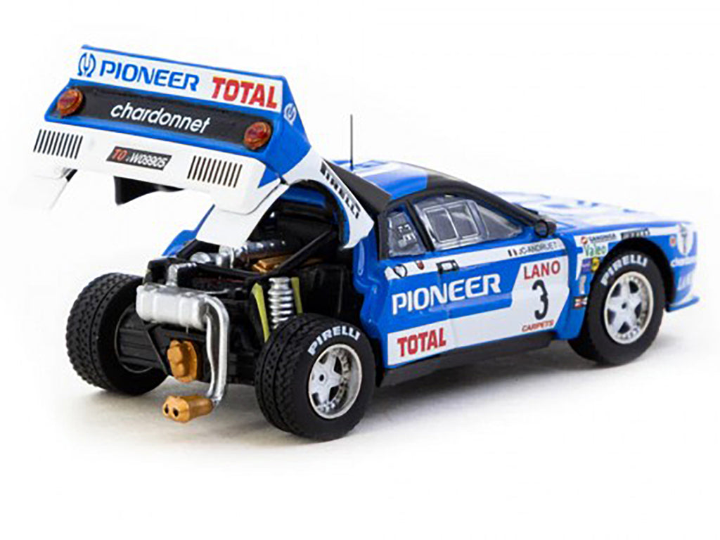 Lancia 037 Rally #3 Jean-Claude Andruet - Francoise Sappey 2nd Place 'Ypres 24 Hours Rally' (1983) 'Hobby64+' Series 1/64 Diecast Model Car by Tarmac Works