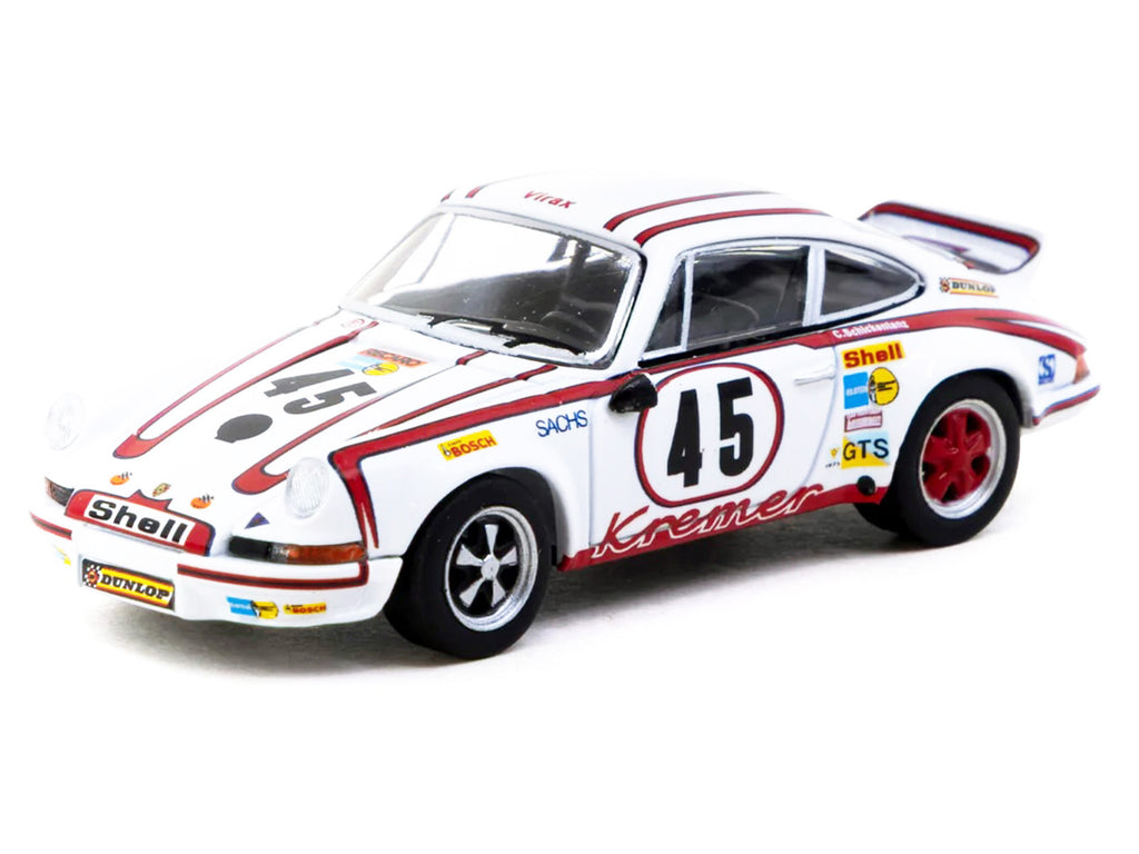 Porsche 911 Carrera RSR 2.8 #45 Erwin Kremer - Paul Keller - Clemens Schickentanz 'Kremer Racing Team' GTS 3.0 Class Winner '24 Hours of Le Mans' (1973) 'Collab64' Series 1/64 Diecast Model Car by Schuco & Tarmac Works
