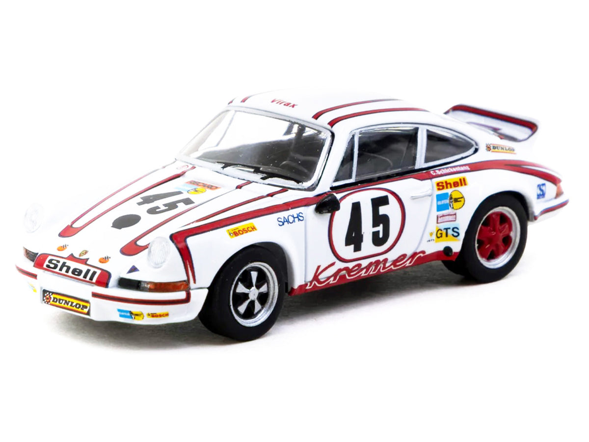 Porsche 911 Carrera RSR 2.8 #45 Erwin Kremer - Paul Keller - Clemens Schickentanz 'Kremer Racing Team' GTS 3.0 Class Winner '24 Hours of Le Mans' (1973) 'Collab64' Series 1/64 Diecast Model Car by Schuco & Tarmac Works
