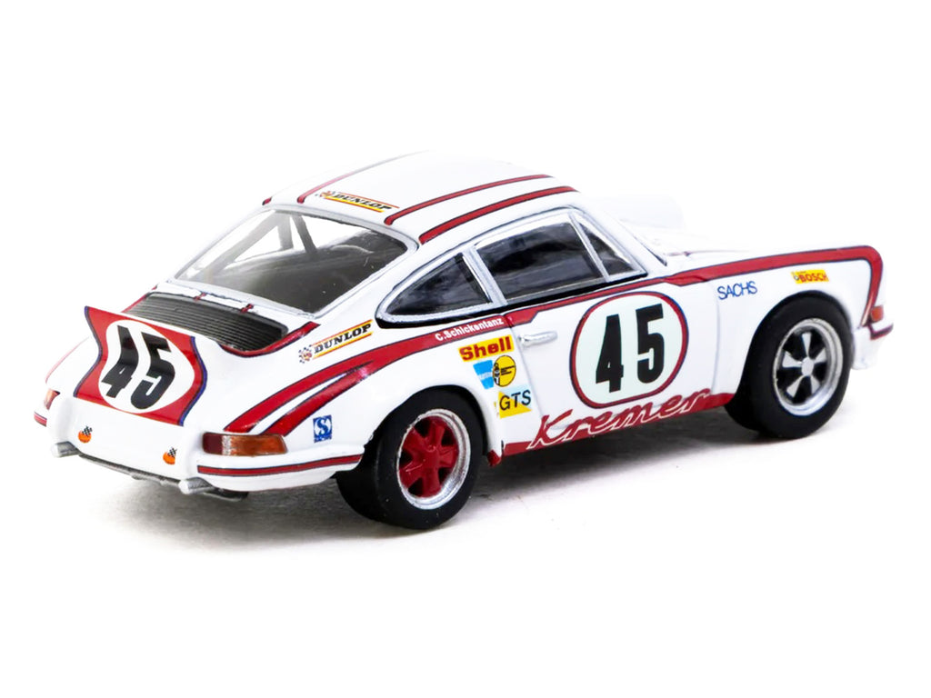 Porsche 911 Carrera RSR 2.8 #45 Erwin Kremer - Paul Keller - Clemens Schickentanz 'Kremer Racing Team' GTS 3.0 Class Winner '24 Hours of Le Mans' (1973) 'Collab64' Series 1/64 Diecast Model Car by Schuco & Tarmac Works