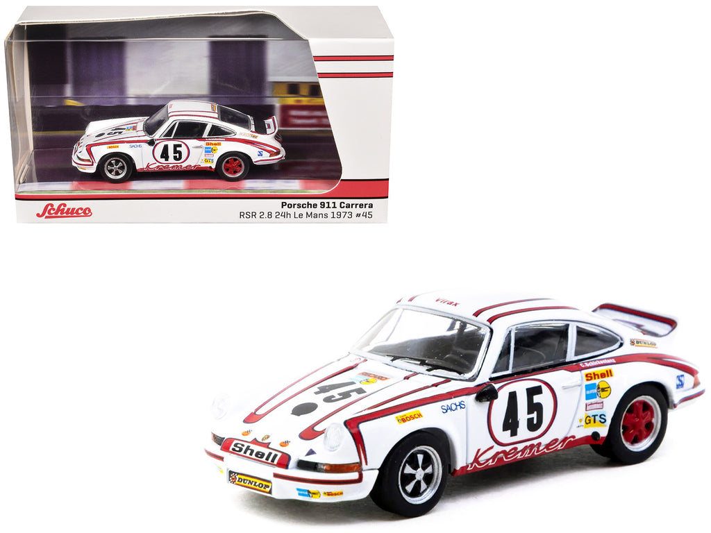 Porsche 911 Carrera RSR 2.8 #45 Erwin Kremer - Paul Keller - Clemens Schickentanz 'Kremer Racing Team' GTS 3.0 Class Winner '24 Hours of Le Mans' (1973) 'Collab64' Series 1/64 Diecast Model Car by Schuco & Tarmac Works