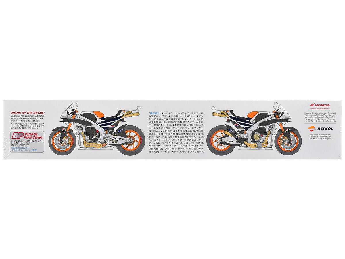 Model Kit Honda RC213V Motorcycle #93 Marc Marquez 'Repsol Honda' Winner 'Moto GP Championship' (2014) 1/12 Scale Model by Tamiya