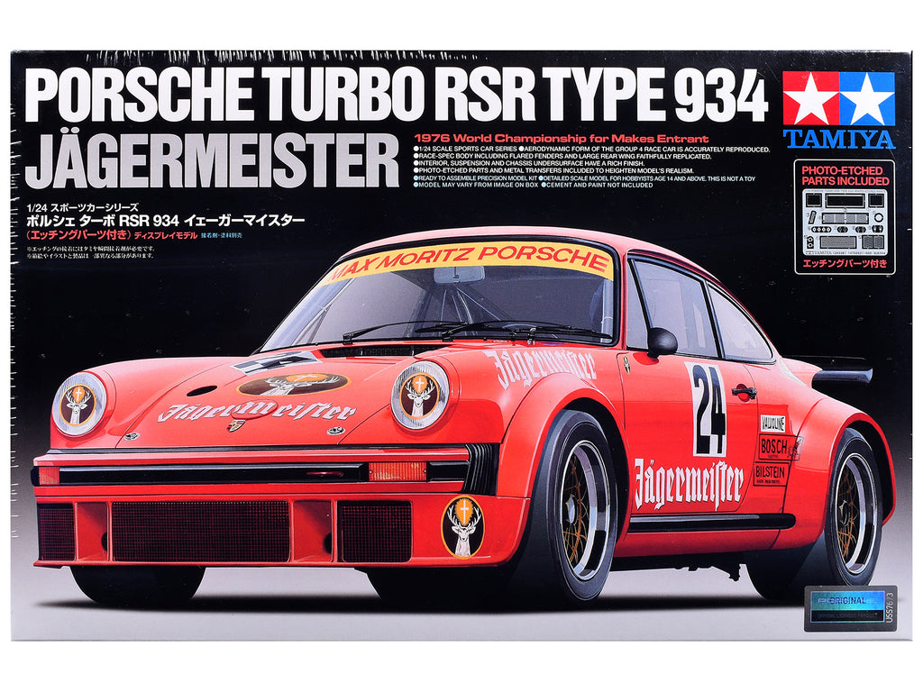 Model Kit Porsche Turbo RSR Type 934 'Jagermeister' 1/24 Scale Model by Tamiya