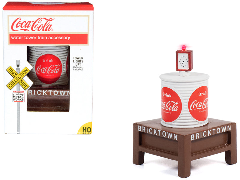 'Coca-Cola' Water Tower with Light 'Bricktown' for 1/87 (HO) Scale Models by Classic Metal Works