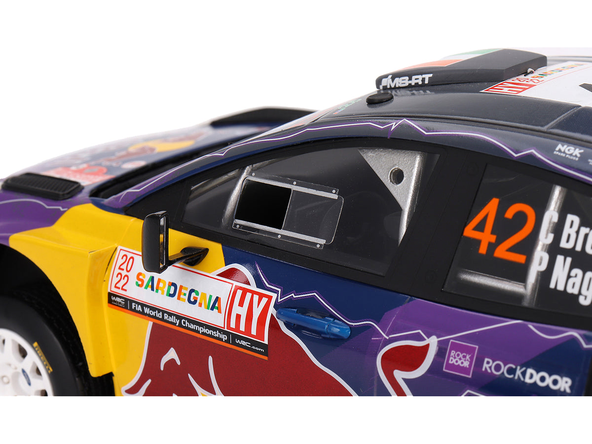 Ford Puma Rally1 #42 Craig Breen - Paul Nagle 'M-Sport Ford WRT' 2nd Place 'Rally Italia Sardegna' (2022) 1/18 Model Car by Top Speed