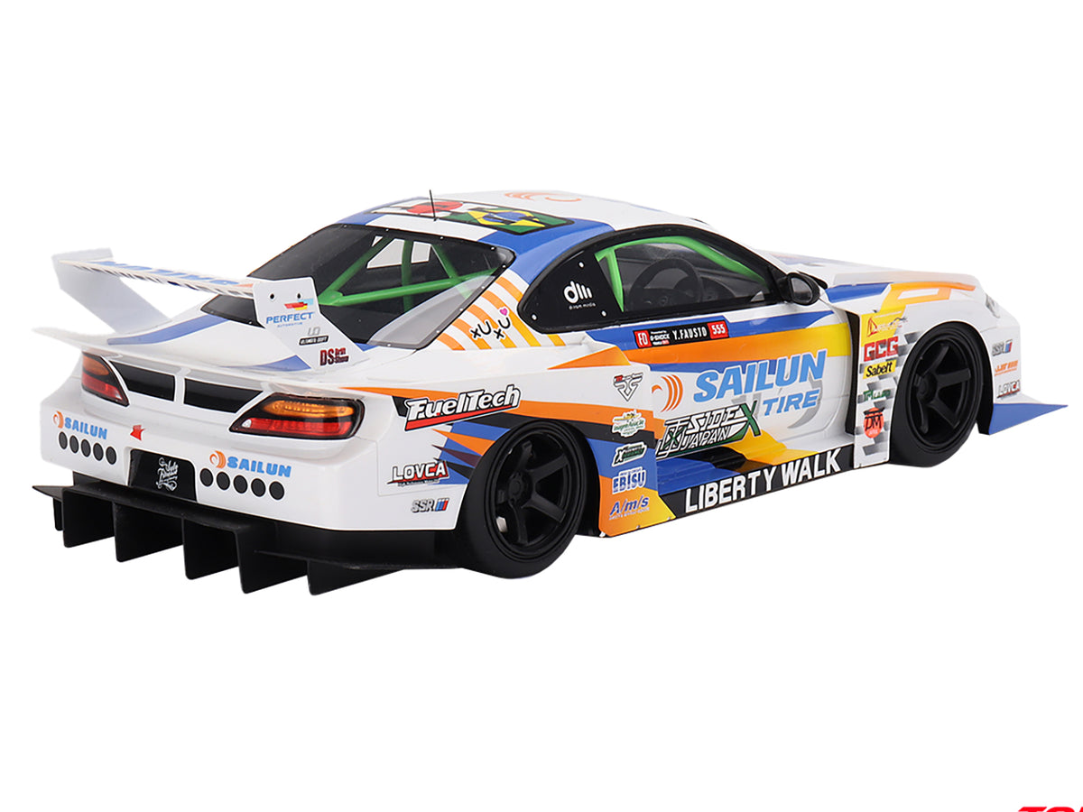 Nissan LB-Super Silhouette S15 SILVIA #555 Yukio Fausto 'Formula Drift Japan' (2023) 1/18 Model Car by Top Speed