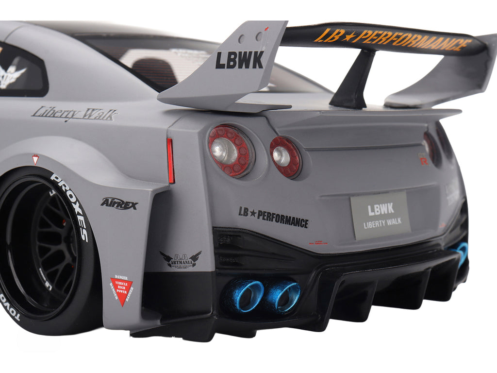 Nissan LB-Silhouette WORKS GT 35GT-RR Ver.1 RHD (Right Hand Drive) Matt Gray with Black Top 1/18 Model Car by Top Speed