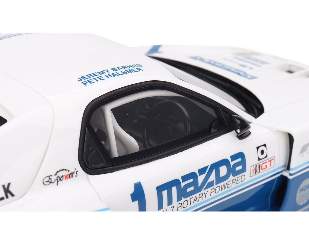 Mazda RX-7 LB-Super Silhouette RHD (Right Hand Drive) #1 Jeremy Barnes - Pete Halsmer 'IMSA' White and Blue 1/18 Model Car by Top Speed