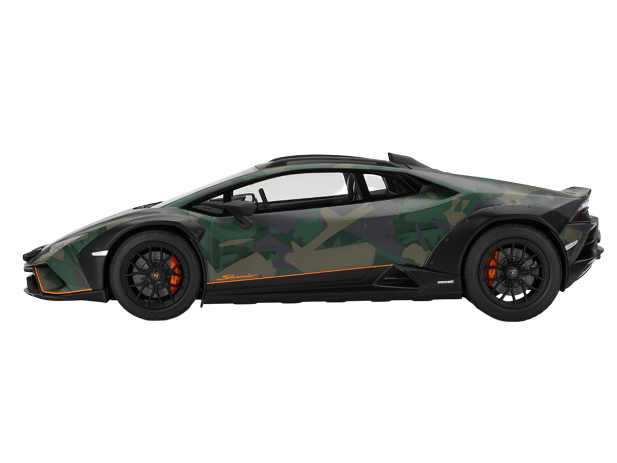 Lamborghini Huracan Sterrato All-Terrain 'BOSCO' Green Camouflage 1/18 Model Car by Top Speed