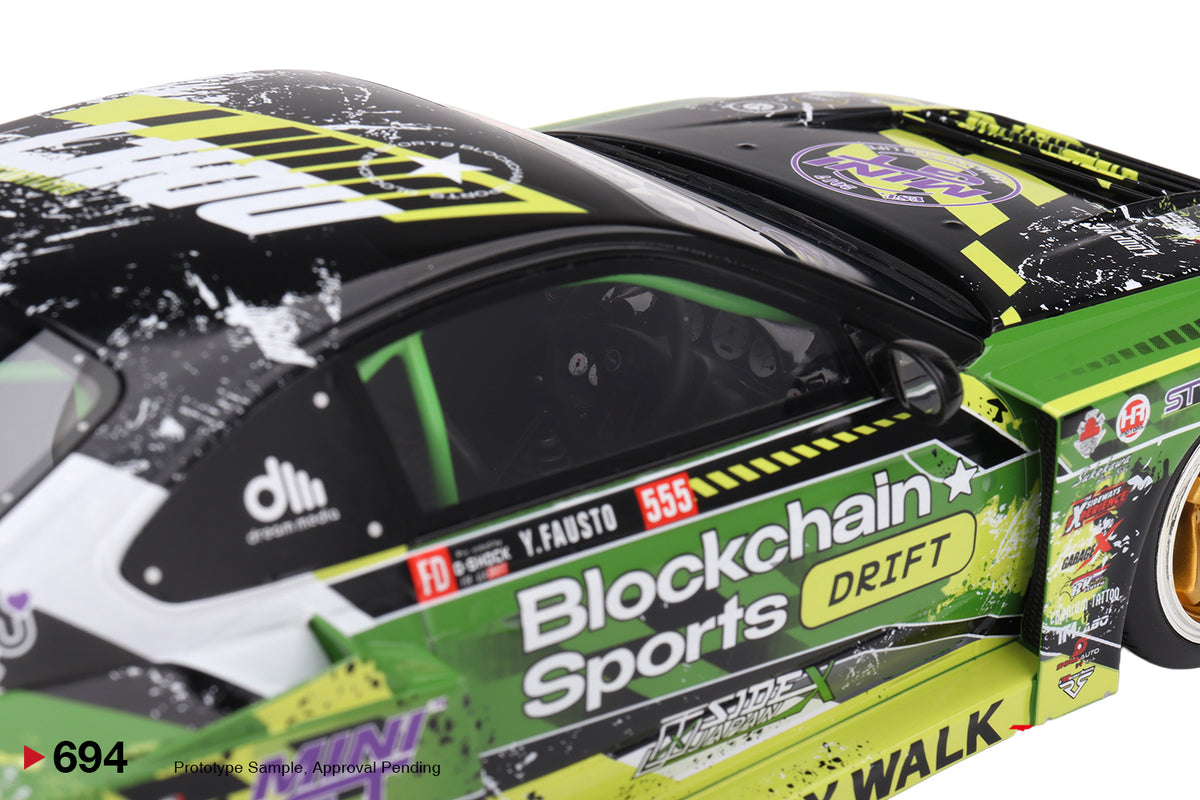 Nissan LB-Super Silhouette S15 SILVIA RHD (Right Hand Drive) #555 V2 Yukio Fausto 'Formula Drift Japan' (2024) 1/18 Model Car by Top Speed