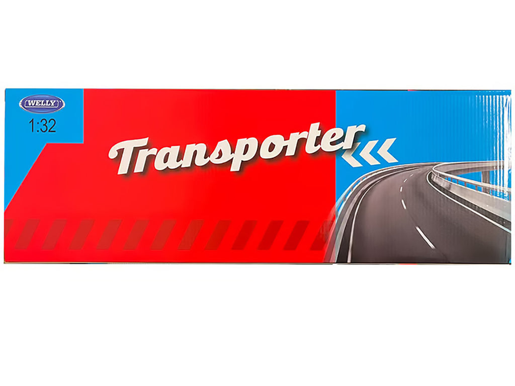 Peterbilt 379 Truck Black with Silver Container 'Transporter' Series 1/32 Diecast Model by Welly