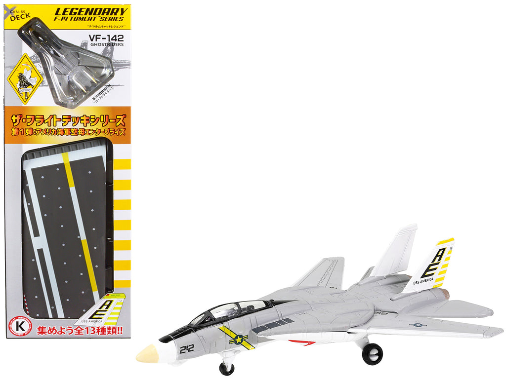 Grumman F-14B Tomcat Fighter Aircraft 'VF-142 Ghostriders' and Section K of USS Enterprise (CVN-65) Aircraft Carrier Display Deck 'Legendary F-14 Tomcat' Series 1/200 Diecast Model by Forces of Valor