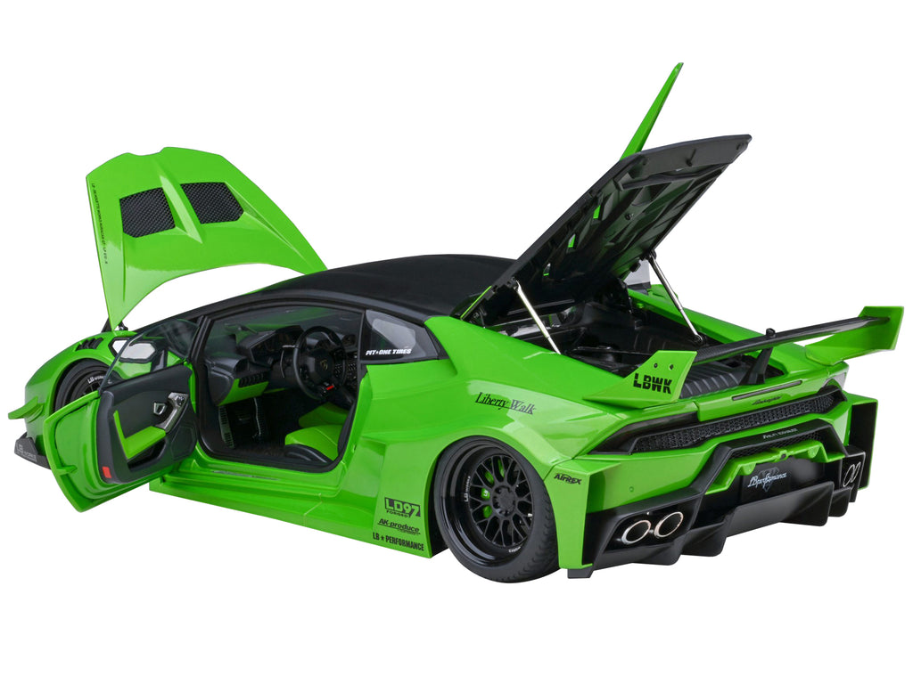 Lamborghini Huracan GT 'LB-Silhouette Works' Pearl Green Metallic with Black Top 1/18 Model Car by Autoart