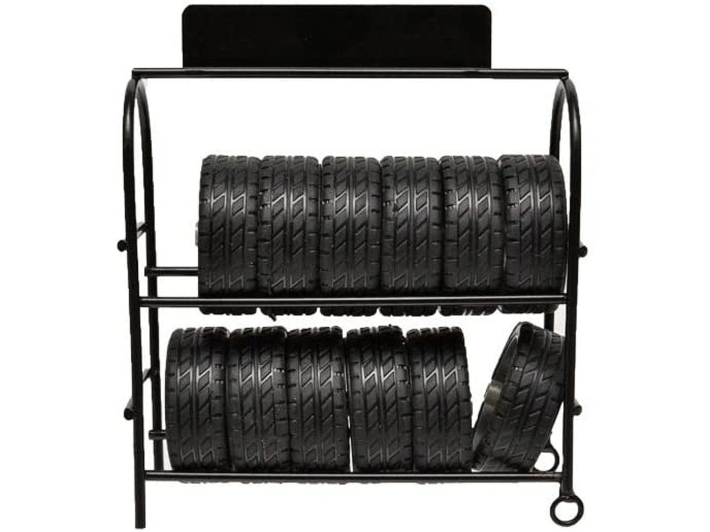 Metal Tire Rack with Rims and Tires for 1/24 Scale Models by American Diorama