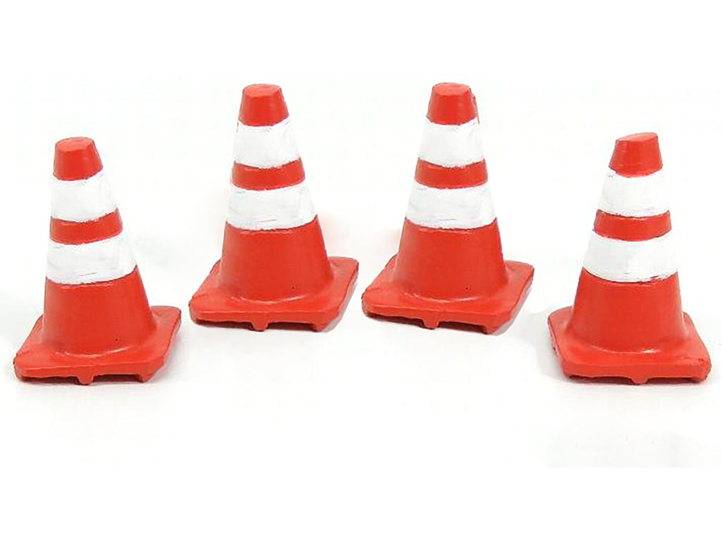 Traffic Cones Set of 4 Accessory For 1/24 Models by American Diorama
