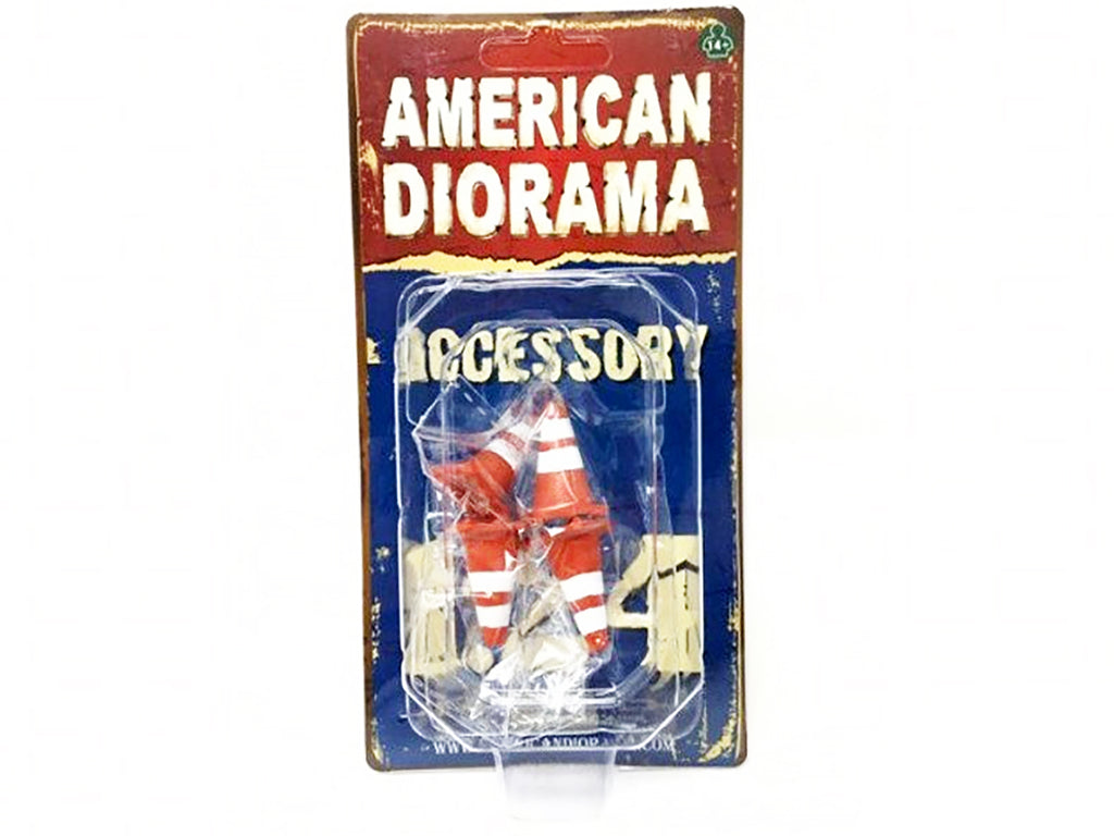 Traffic Cones Set of 4 Accessory For 1/24 Models by American Diorama