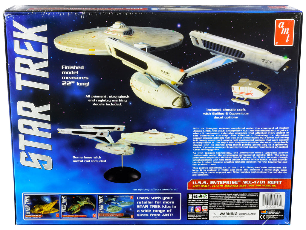 Skill 2 Model Kit U.S.S. Enterprise NCC-1701 Refit Starship 'Star Trek' 1/537 Scale Model by AMT