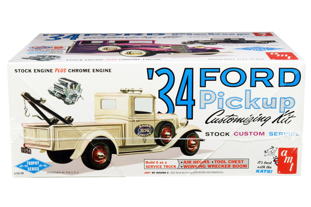 Skill 2 Model Kit 1934 Ford Pickup Truck 3 in 1 Kit 'Trophy Series' 1/25 Scale Model by AMT