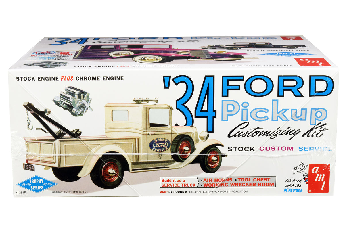 Skill 2 Model Kit 1934 Ford Pickup Truck 3 in 1 Kit 'Trophy Series' 1/25 Scale Model by AMT