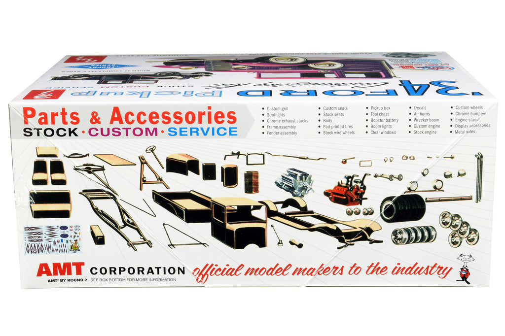Skill 2 Model Kit 1934 Ford Pickup Truck 3 in 1 Kit 'Trophy Series' 1/25 Scale Model by AMT
