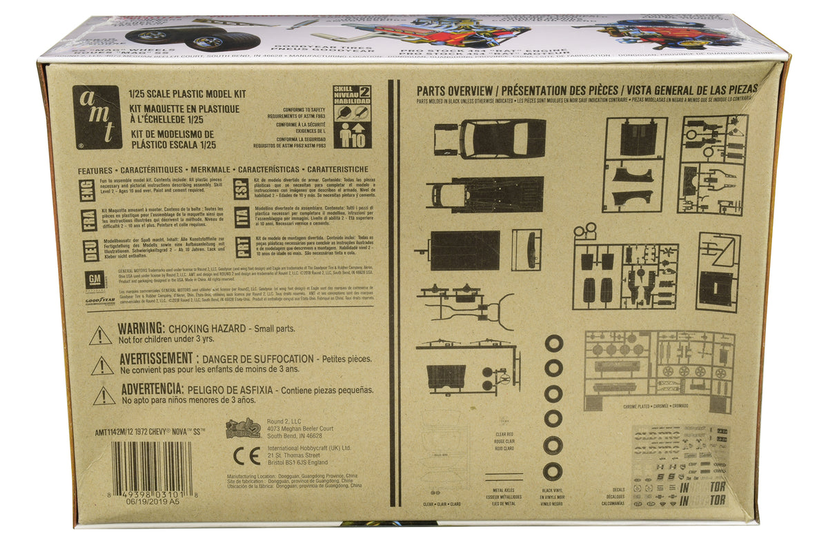 Skill 2 Model Kit 1972 Chevrolet Nova SS 'Pro Stocker' 1/25 Scale Model by AMT
