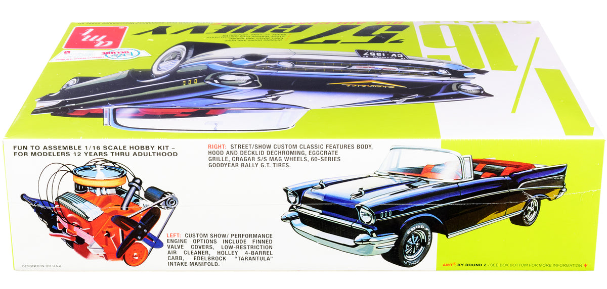 Skill 3 Model Kit 1957 Chevrolet Bel Air Convertible 2-in-1 Kit 1/16 Scale Model by AMT