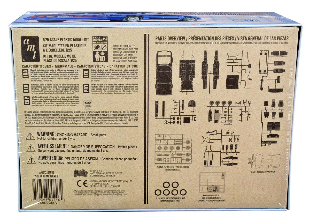 Skill 2 Model Kit 1988 Ford Mustang GT 1/25 Scale Model by AMT