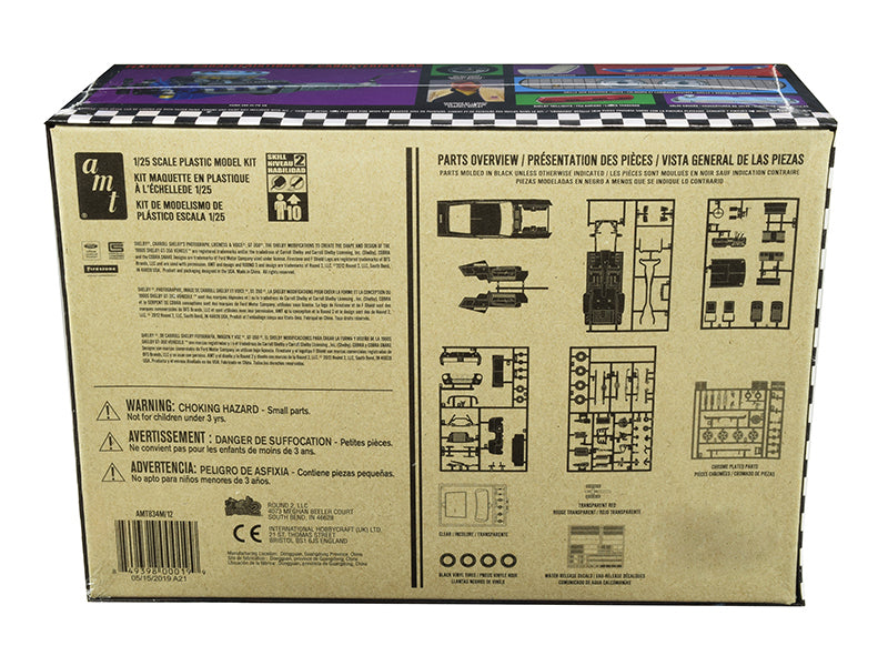 Skill 2 Model Kit 1967 Ford Mustang Shelby GT350 Black 1/25 Scale Model by AMT