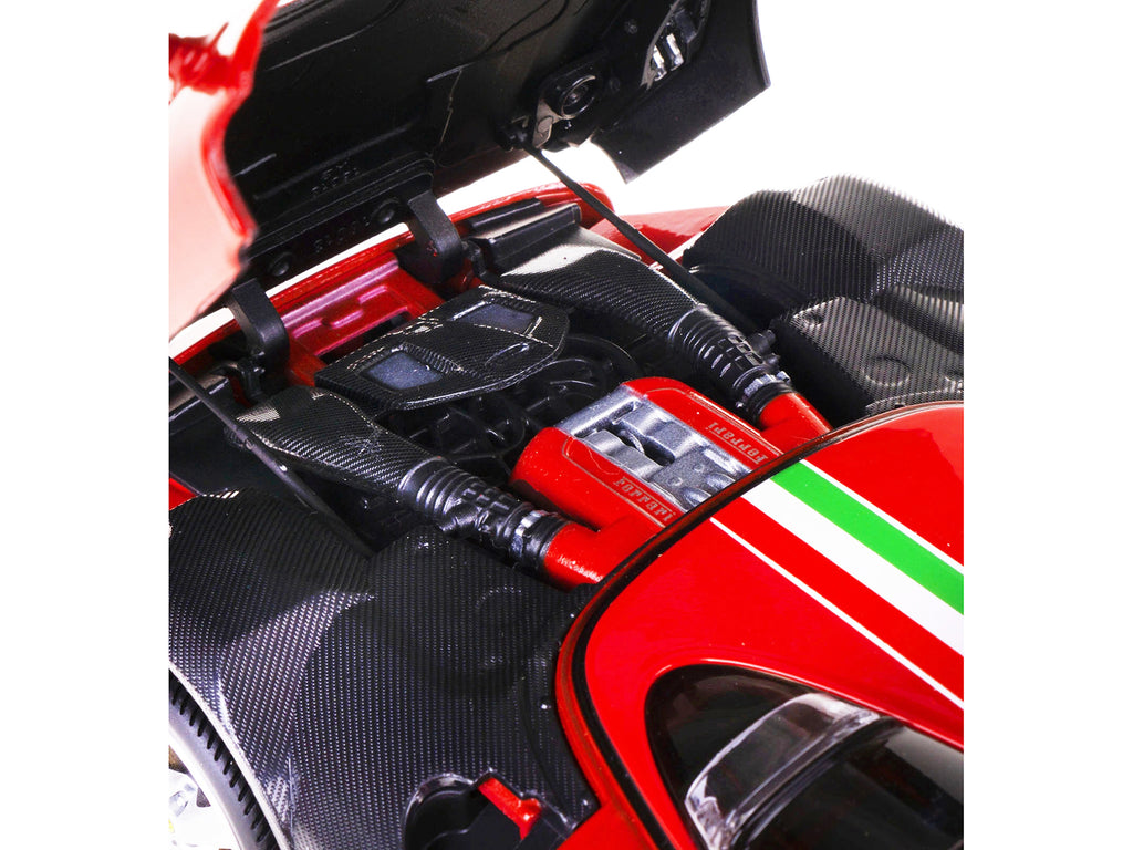 Ferrari Monza SP1 Red with Italian Flag Stripes 'Signature Series' 1/18 Diecast Model Car by Bburago