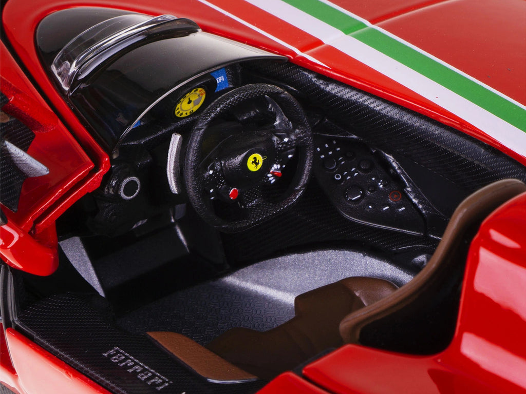 Ferrari Monza SP1 Red with Italian Flag Stripes 'Signature Series' 1/18 Diecast Model Car by Bburago