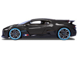 Bugatti Divo Carbon Fiber with Blue Accents 'Carbon Series - Bburago 50th Anniversary' 1/18 Diecast Model Car by Bburago