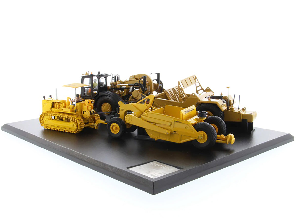 CAT Caterpillar 621K Tractor Scraper and CAT Caterpillar D7 Track-Type Tractor with No. 70 Scraper Set 'Evolution Series' 1/50 Diecast Models by Diecast Masters