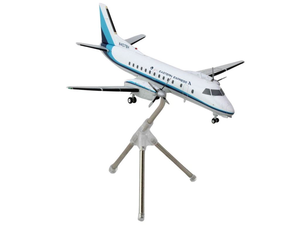 Saab 340A Commercial Aircraft 'Eastern Express/Bar Harbor' (N407BH) White with Blue Stripes 'Gemini 200' Series 1/200 Diecast Model Airplane by GeminiJets