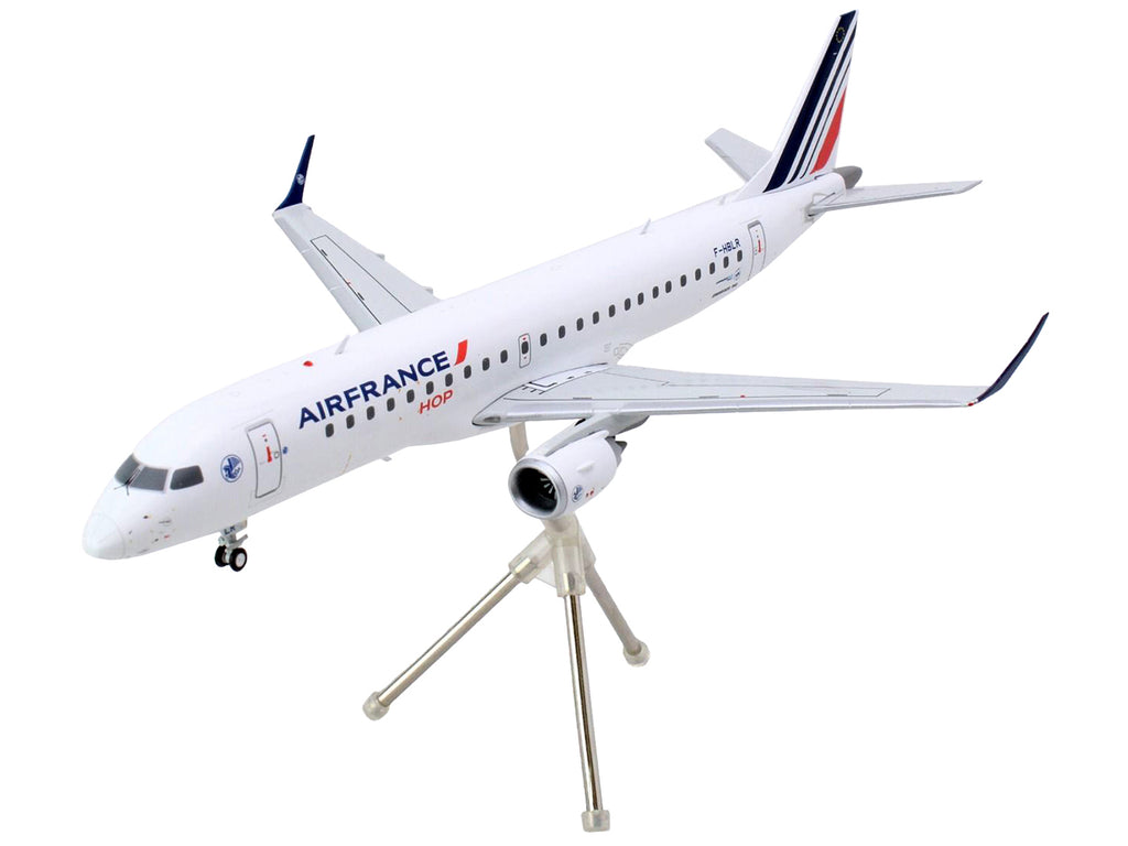 Embraer ERJ-190 Commercial Aircraft 'Air France Hop' (F-HBLN) White with Striped Tail 'Gemini 200' Series 1/200 Diecast Model Airplane by GeminiJets