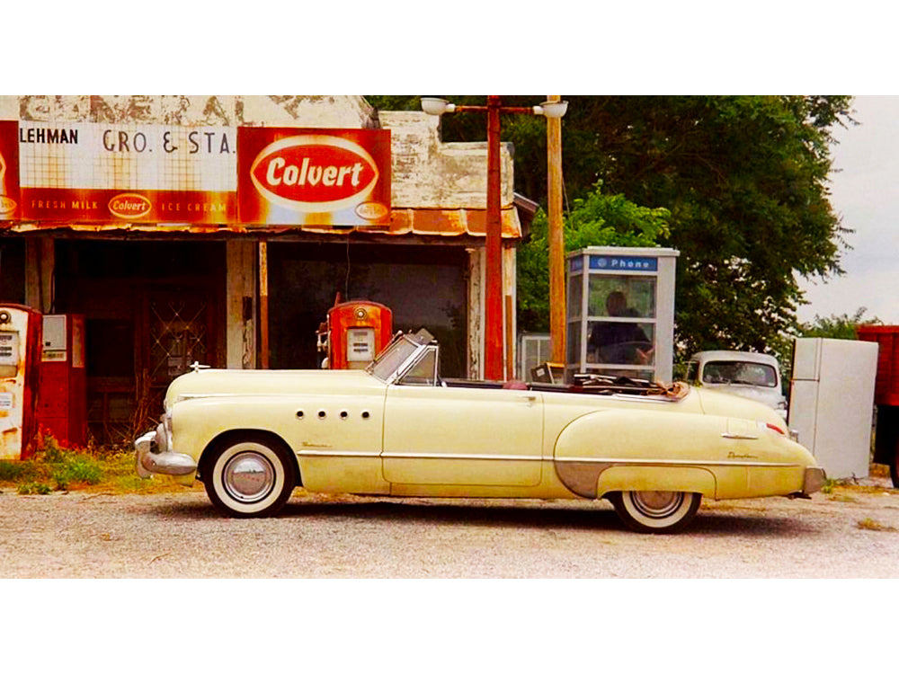 1949 Buick Roadmaster Convertible (Charlie Babbitt's) Yellow with Red Interior 'Rain Man' (1988) Movie 1/18 Diecast Model Car by Greenlight