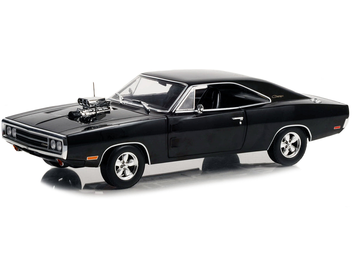 1970 Dodge Charger with Blown Engine Black 'Artisan Collection' Series 1/18 Diecast Model Car by Greenlight