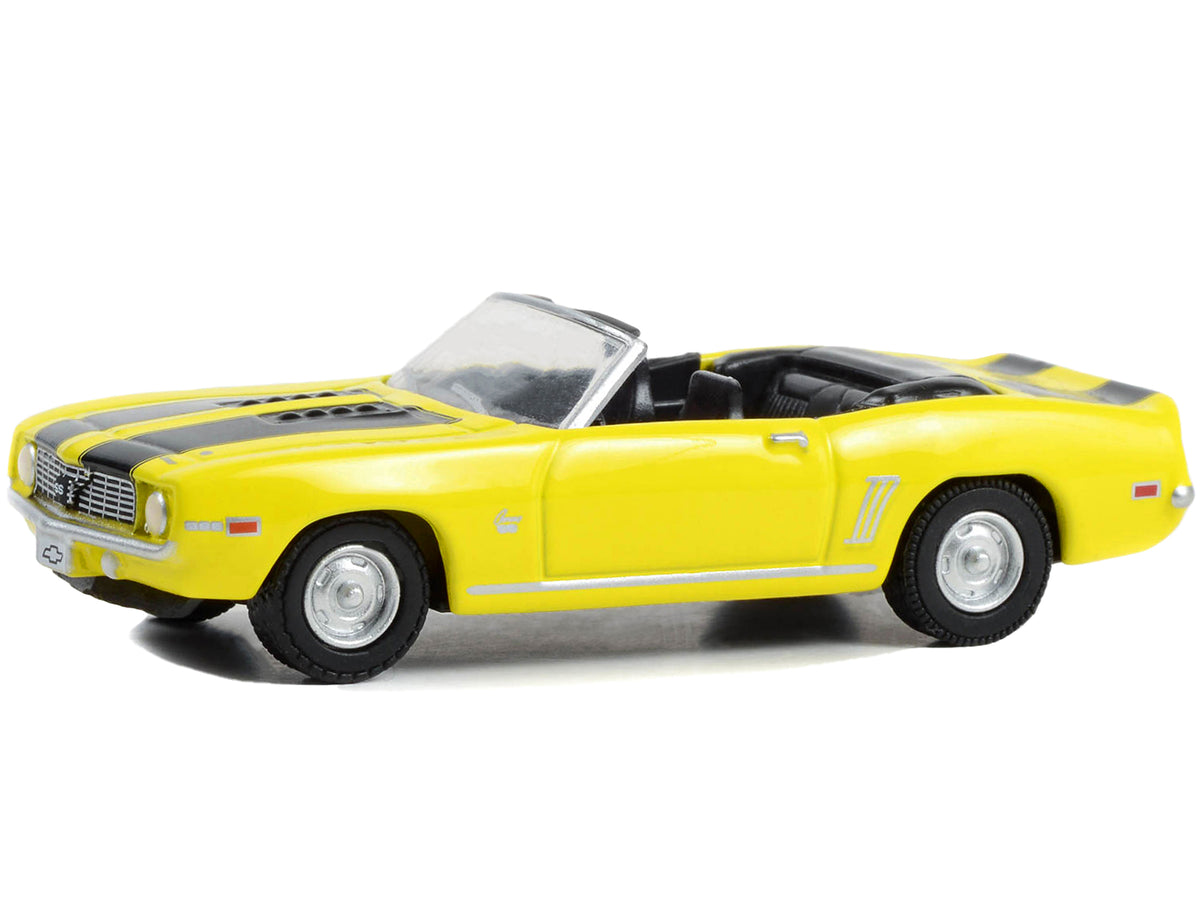 1969 Chevrolet Camaro SS Convertible Yellow with Black Stripes '17th Annual Woodward Dream Cruise Featured Heritage Vehicle' (2011) 'Woodward Dream Cruise' Series 1 1/64 Diecast Model Car by Greenlight