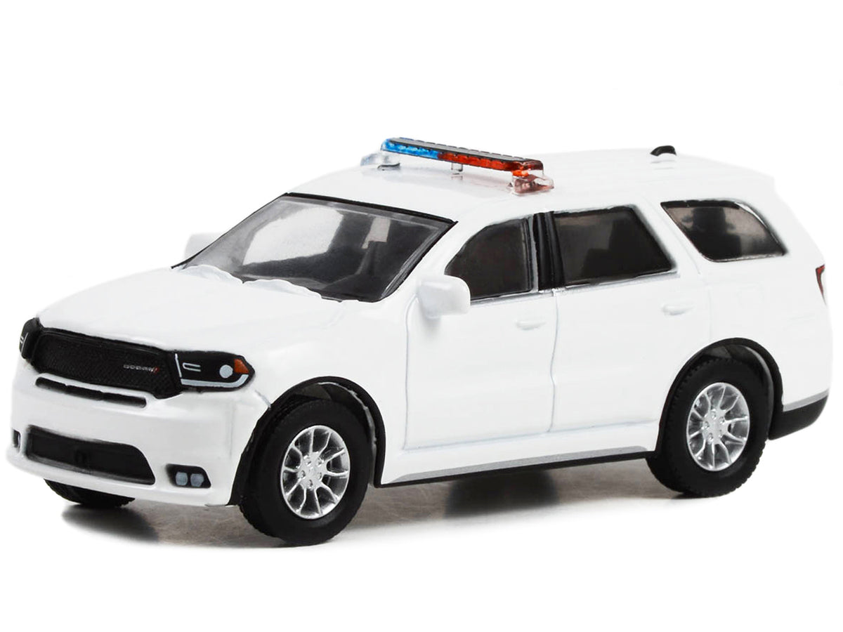 2022 Dodge Durango Pursuit Police Car with Lights White 'Hot Pursuit' 'Hobby Exclusive' Series 1/64 Diecast Model Car by Greenlight