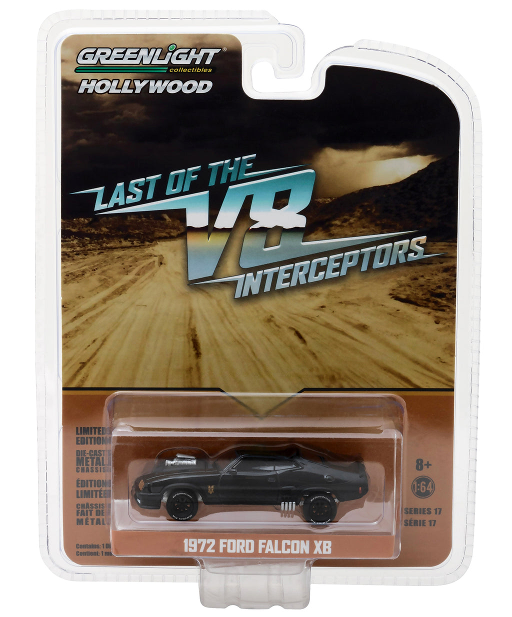 1973 Ford Falcon XB Black 'Last of the V8 Interceptors' (1979) Movie 'Hollywood Series' Release 17 1/64 Diecast Model Car by Greenlight