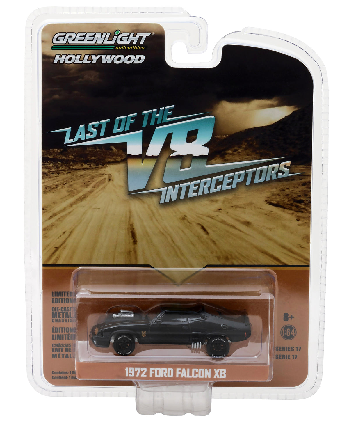 1973 Ford Falcon XB Black 'Last of the V8 Interceptors' (1979) Movie 'Hollywood Series' Release 17 1/64 Diecast Model Car by Greenlight