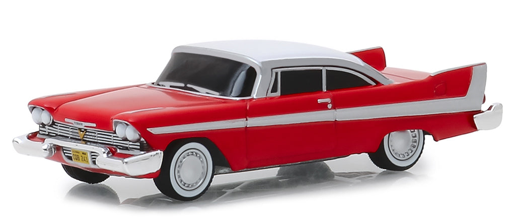 1958 Plymouth Fury Red with White Top 'Evil Version' (Blacked Out Windows) 'Christine' (1983) Movie 'Hollywood Series' Release 24 1/64 Diecast Model Car by Greenlight