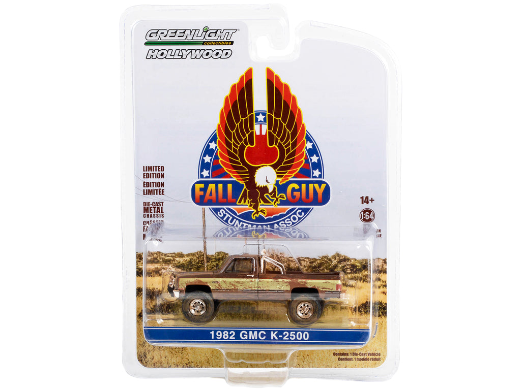 1982 GMC K-2500 Sierra Grande Pickup Truck Brown and Gold (Dirty Version) 'Fall Guy Stuntman Association' Hollywood Special Edition 1/64 Diecast Model Car by Greenlight