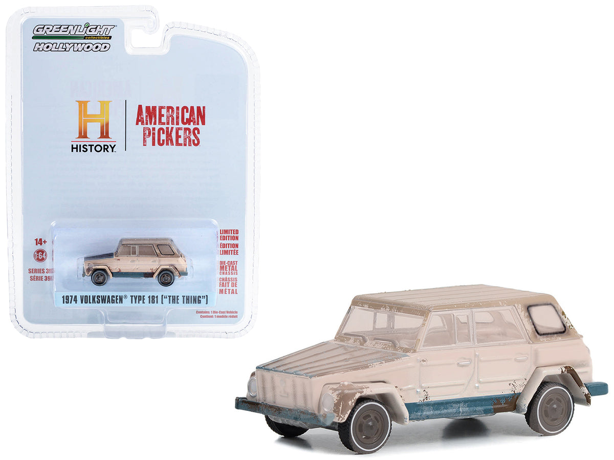 1974 Volkswagen Thing (Type 181) Beige (Weathered) 'American Pickers' (2010-Current) TV Series 'Hollywood Series' Release 39 1/64 Diecast Model Car by Greenlight