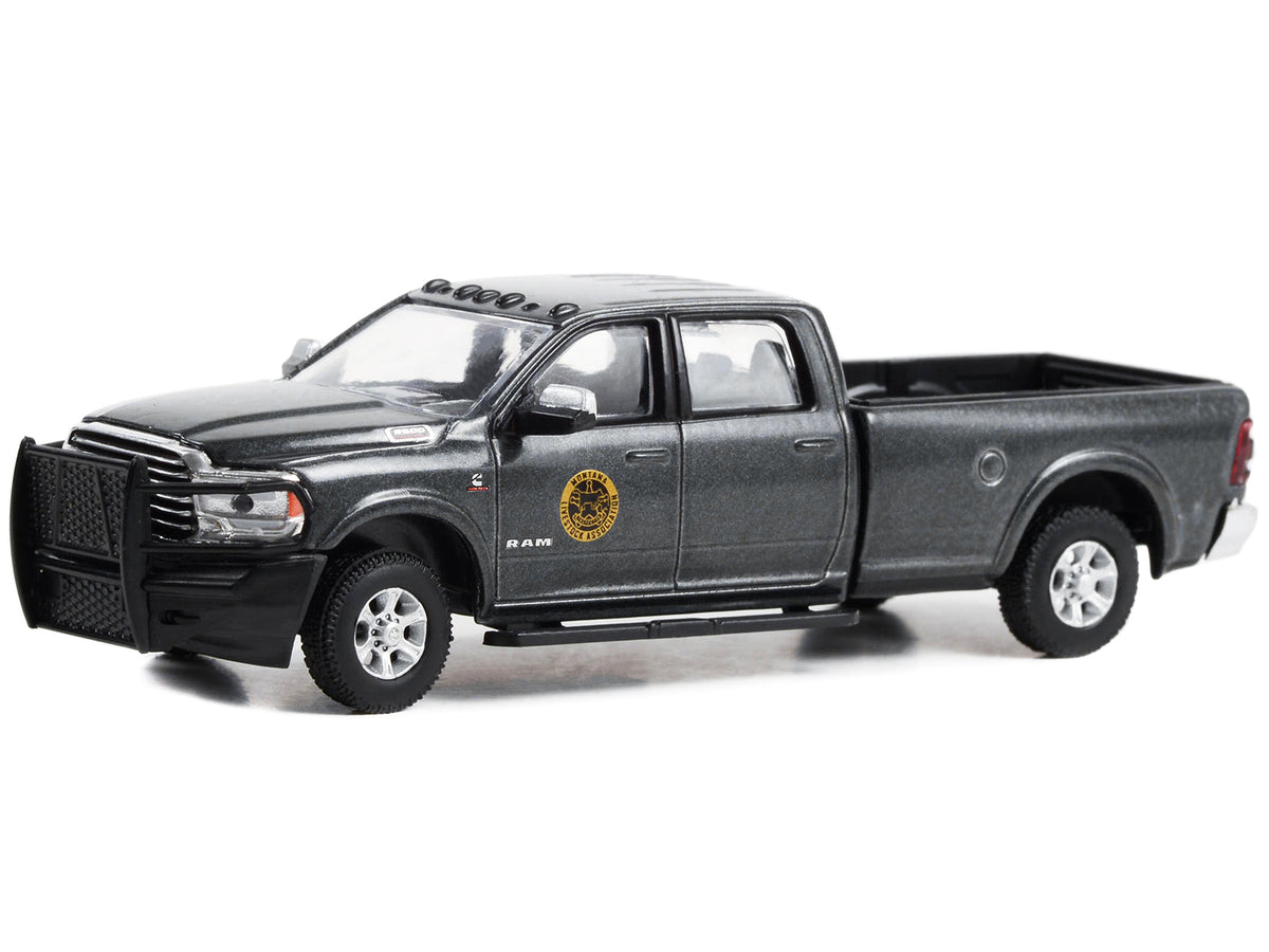 2020 Ram 2500 Pickup Truck Dark Gray Metallic 'Montana Livestock Association' 'Yellowstone' (2018-Current) TV Series 'Hollywood Series' Release 39 1/64 Diecast Model Car by Greenlight