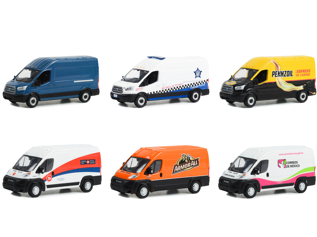'Route Runners' Set of 6 Vans Series 5 1/64 Diecast Model Cars by Greenlight