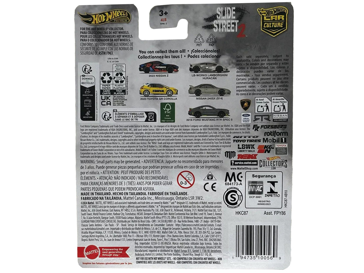 2023 Toyota GR Corolla 'Rain X' Yellow 'Slide Street 2' Series Diecast Model Car by Hot Wheels