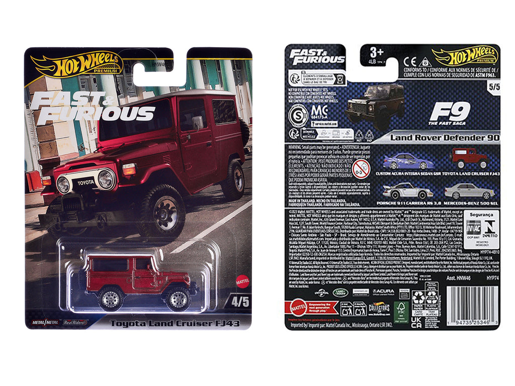 Toyota Land Cruiser FJ43 Red with White Top 'The Fate of the Furious' (2017) Movie 'Fast & Furious' Series Diecast Model Car by Hot Wheels